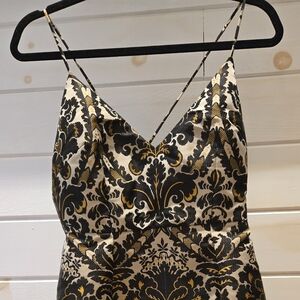 Free People Black and Gold Mini Dress